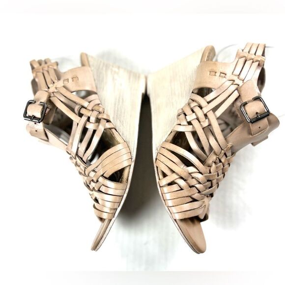 Naughty Monkey Dually Noted Leather Wedge Sandals - Picture 6 of 12